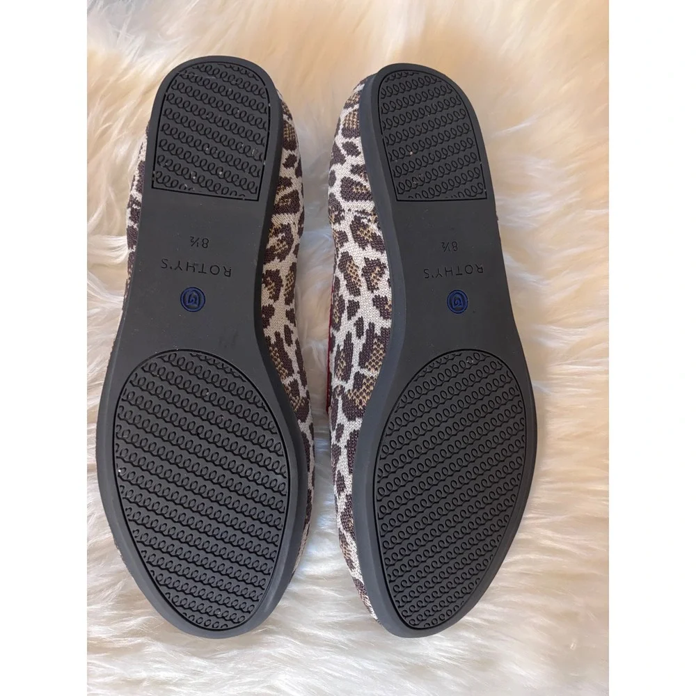 Rothy's The Loafer Mocha Spot Flats Women's Size 8.5 Leopard Animal Print